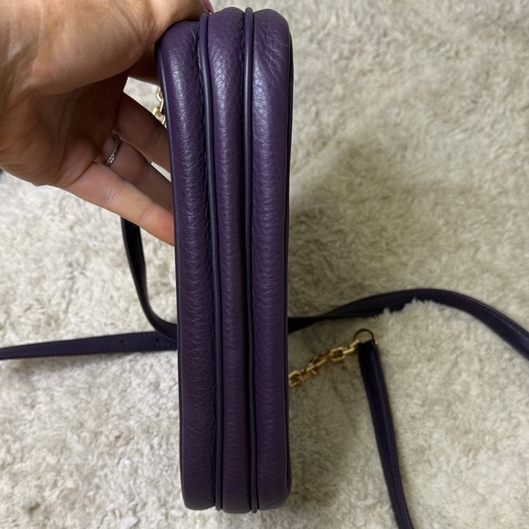 Tory Burch Dark Purple Crossbody Bag with Gold Accents - Picture 4 of 12